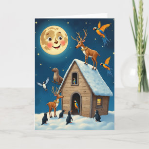 Magical Winter Cabin Card