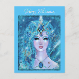 Magical winter fairy by Renee Lavoie Holiday Postcard