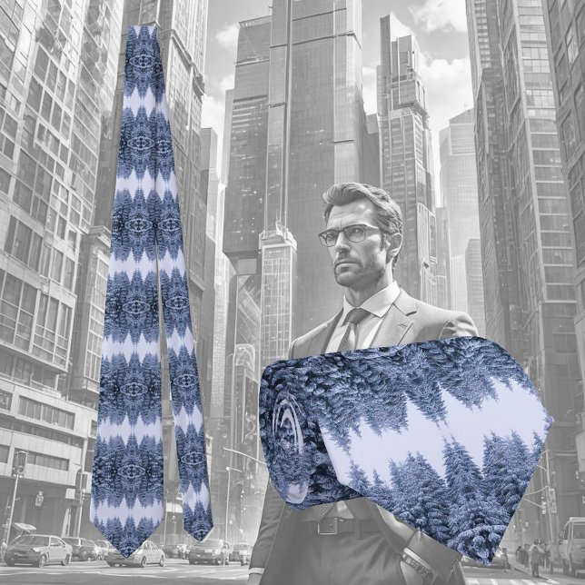 Magical winter forest - blue,  season  tie (Creator Uploaded)