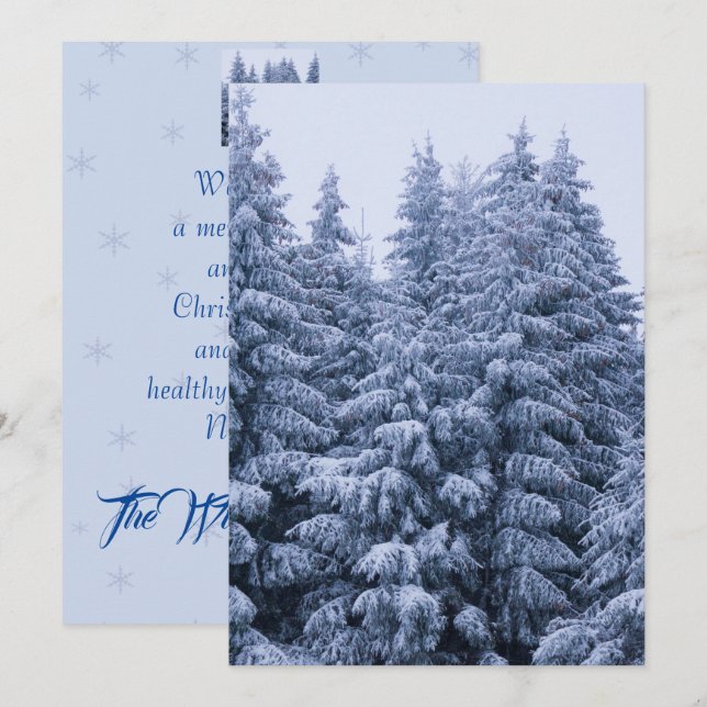 Magical winter forest - custom Christmas card (Front/Back)