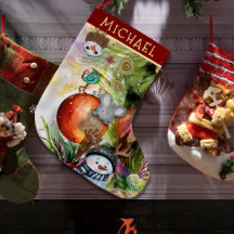 Magical Winter Funny Critters Christmas Stocking