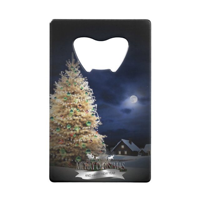 Magical Winter Holidays Credit Card Bottle Opener (Front)