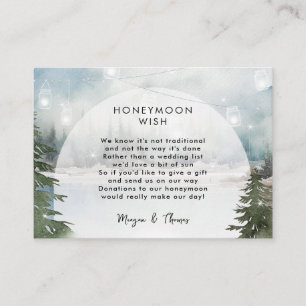 magical winter honeymoon wish enclosure card