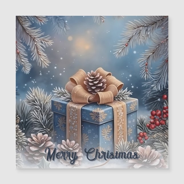 Magical Winter Merry Christmas Gift Scene (Front)