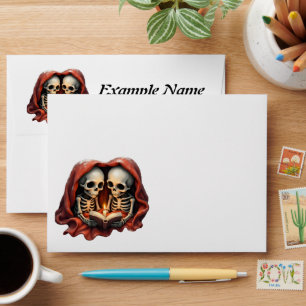 Magical winter moments, two skeletons  envelope