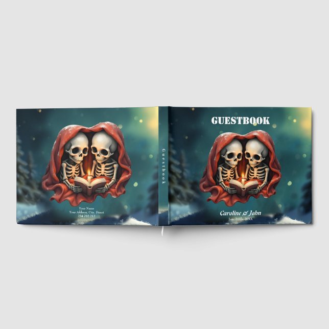 Magical winter moments, two skeletons  guest book (Full)