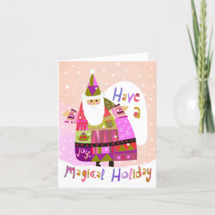 Magical Winter Santa BLANK Greeting Card