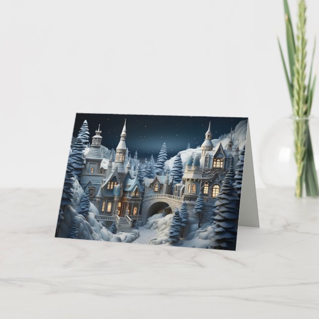 Magical Winter Village Holiday Card (Front)
