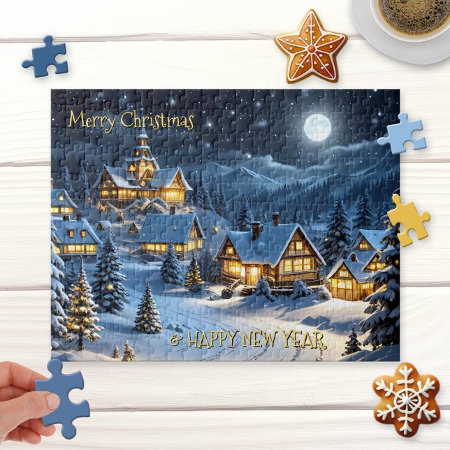 Magical Winter Wonderland Christmas Puzzle (Puzzle featuring a peaceful illustration of a winter wonderland with festively lit Christmas trees)