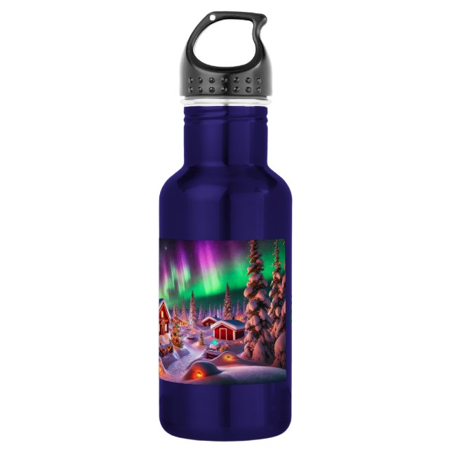 Magical Winter Wonderland: Santa's Village 532 Ml Water Bottle (Front)
