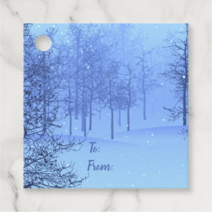 Magical Winter Woods on a Favour Tags