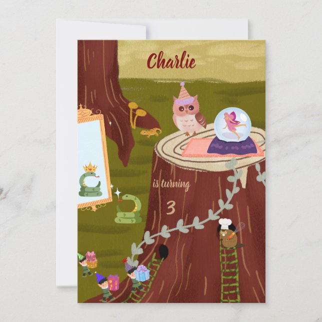 Magical Wishes Owl Enchanted birthday Invitation (Front)