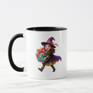 Magical Witch Delivering Gifts Halloween Fantasy  Mug