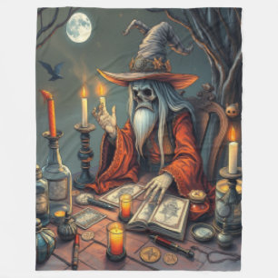 Magical witch man fleece blanket