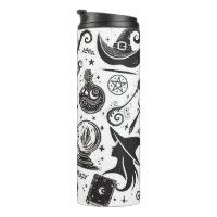 Magical Witch Whimsical Wiccan Pagan Black & White