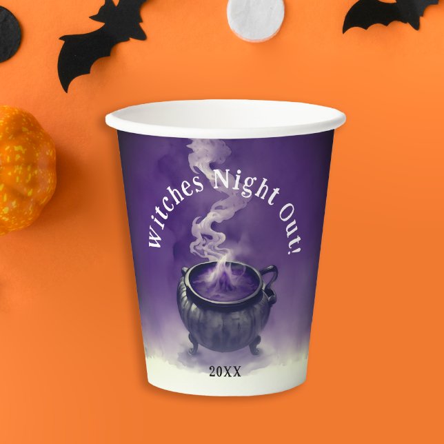 Magical Witches' Night Out Purple Cauldron Party Paper Cups (Creator Uploaded)
