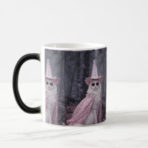 Magical Wizard Cat in Sparkly Pink Cape and Hat Magic Mug