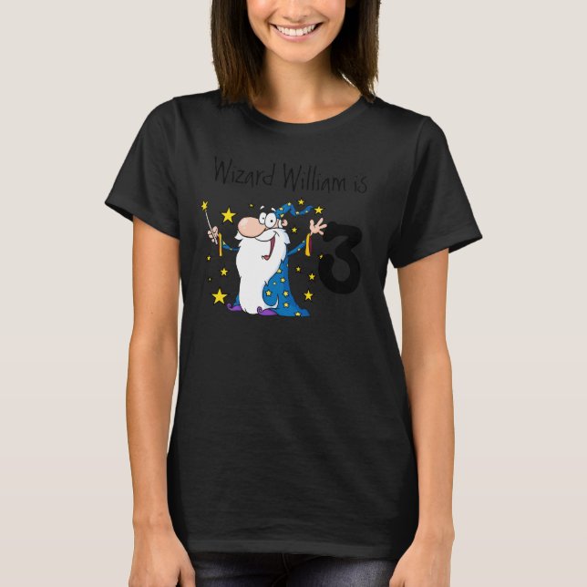 Magical Wizard Customizable Birthday T-shirt (Front)