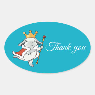 Magical Wizard Lop bunny Oval Sticker