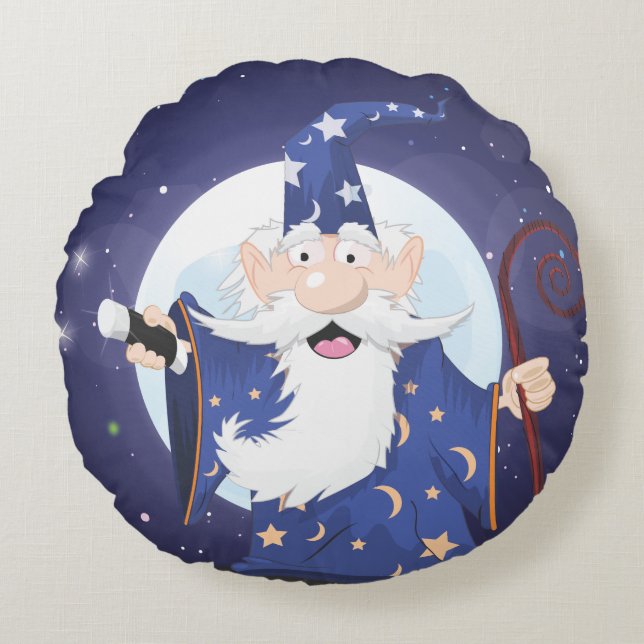 Magical Wizard Round Pillow (Front)