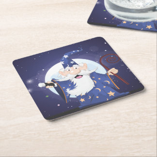 Magical Wizard Square Paper Coaster