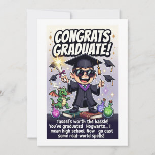 Magical Wizard‑Themed Graduation Design Holiday Card