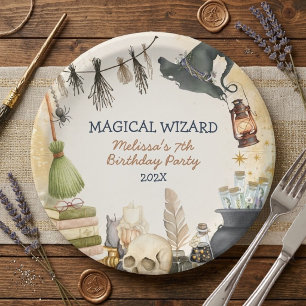 Magical Wizard Witch Kids Spooky Birthday Party  Paper Plate