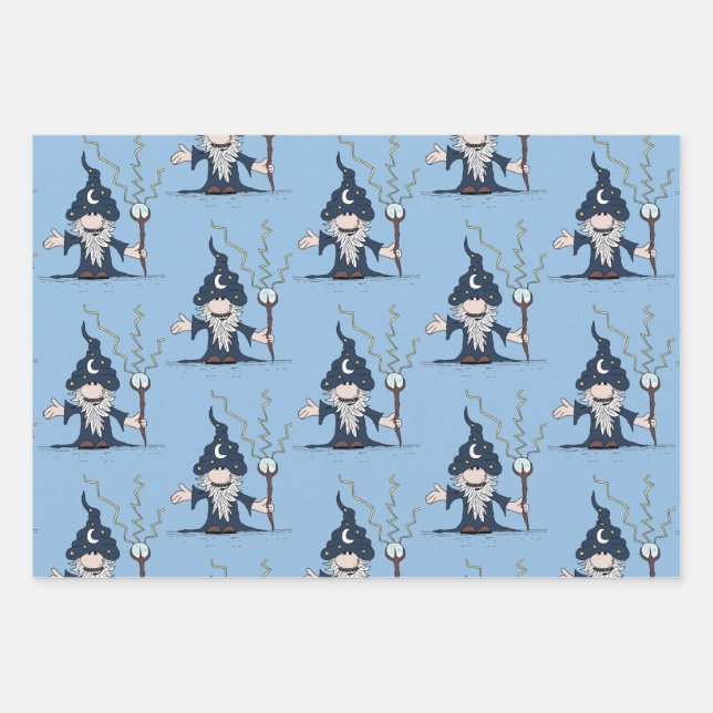 Magical Wizard Wrapping Paper Sheet (Front)