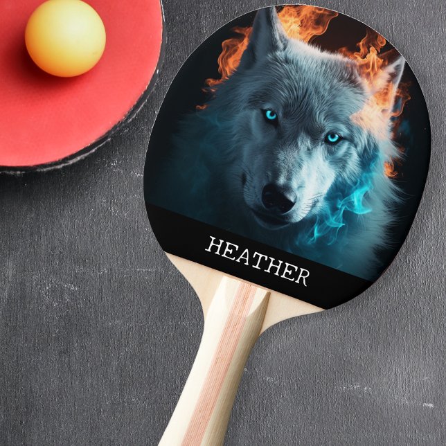 Magical Wolf Fantasy Monogram  Ping Pong Paddle (Creator Uploaded)