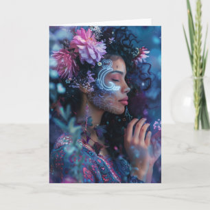 *~* Magical Woman FLOWERS SC4 Esoteric BLANK Thank You Card