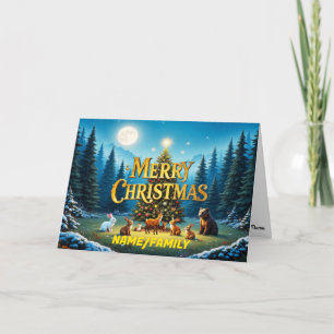 Magical Woodland Christmas Night Holiday Card