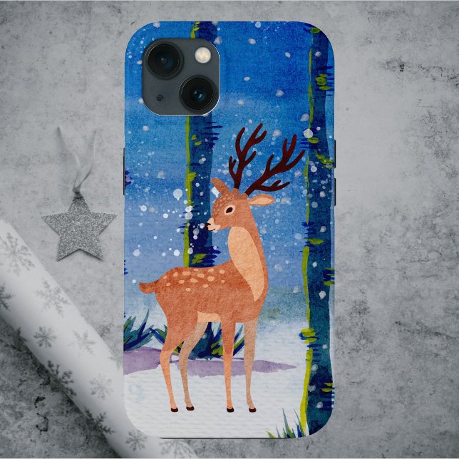 Magical Woodland Deer in a Snowy Forest Case-Mate iPhone Case (Creator Uploaded)