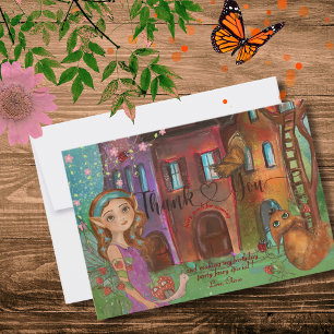 Magical Woodland Fairy 1st Birthday Thank You Note Card