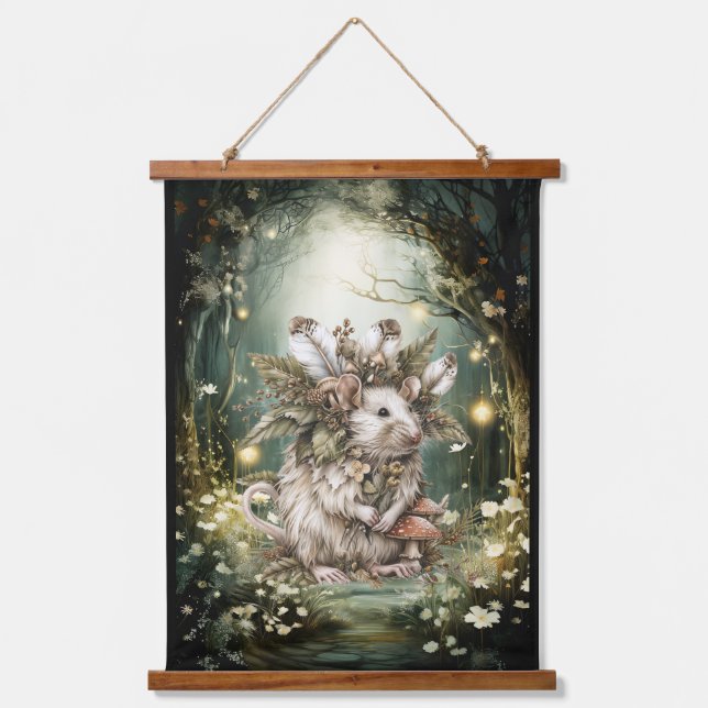 Magical Woodland Mouse  Hanging Tapestry (Front)