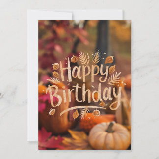 Magical Woodland Wish Autumn Fall Happy Birthday Card