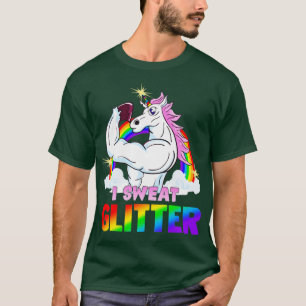 Magical Workout Unicorn I Sweat Glitter Gym Exerci T-Shirt