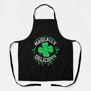 Magically Delicious Fun St Patricks Day Shamrock Apron