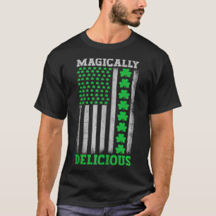 Magically Delicious Lucky Clover Distressed Americ T-Shirt