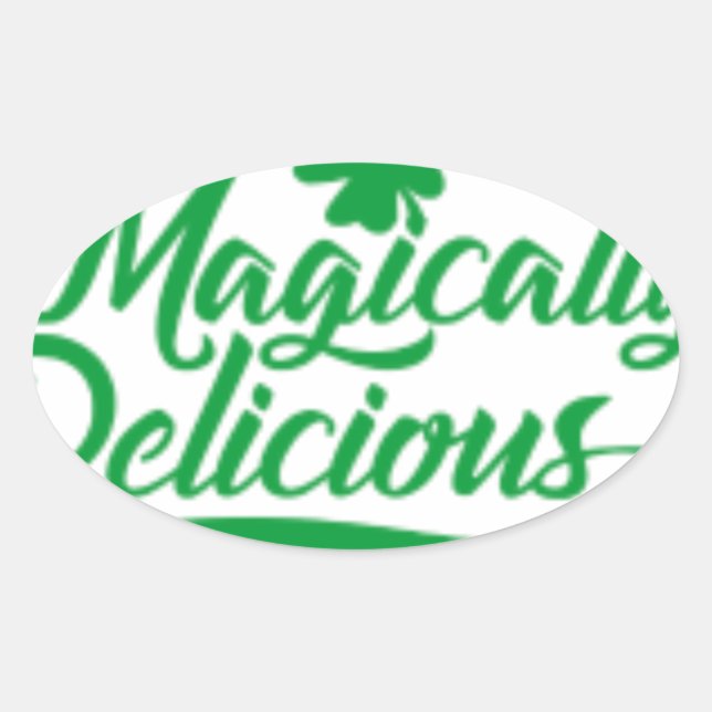 Magically Delicious St. Patrick's Day Oval Sticker (Front)