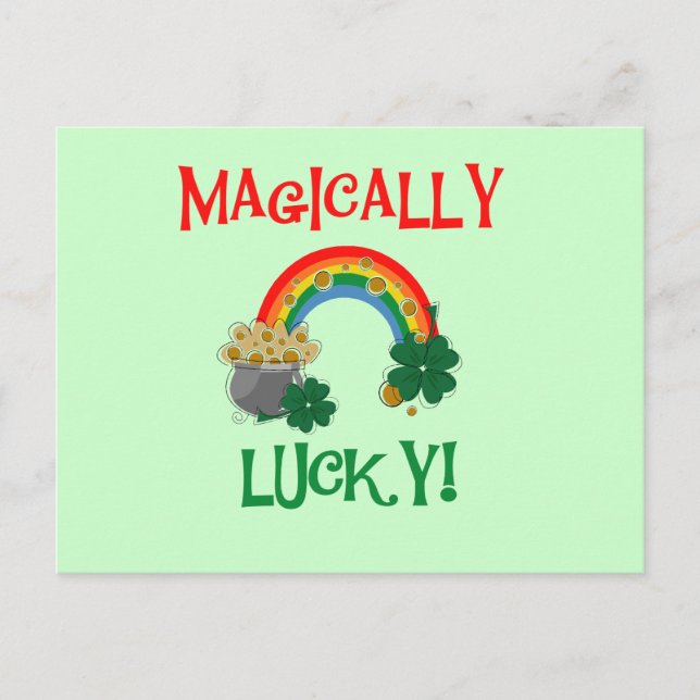 Magically Lucky T-shirts and Gifts Postcard (Front)