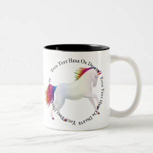 Magically Rainbow Unicorn Personalized template Two-Tone Coffee Mug