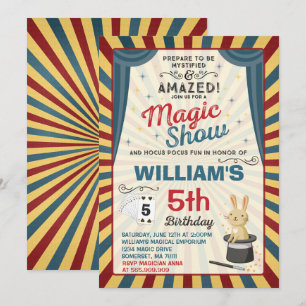 Magician Birthday Invitation Magic Show Party