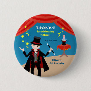 Magician Boy Show Birthday Party 2 Inch Round Button