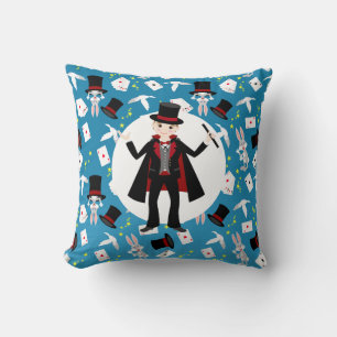 Magician Boy Show Birthday Party Throw Pillow