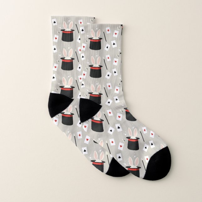  Magician Bunny Top Hat Wand Socks (Pair)