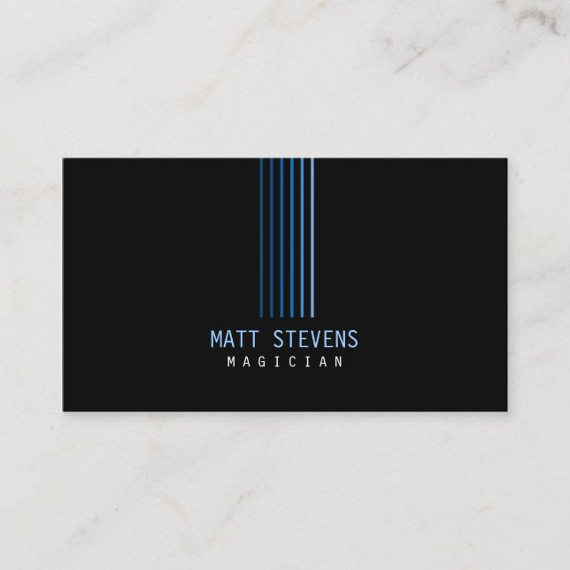 Magician Business Card Blue Beams (Front)