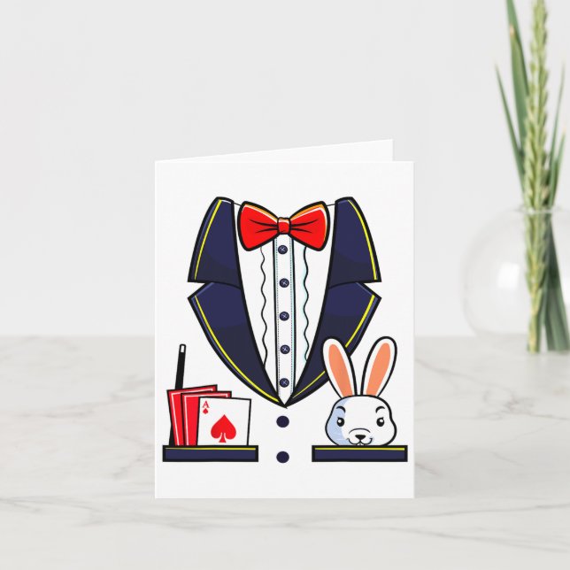 Magician Costume Halloween Magic Show Men Women Ki Card (Front)