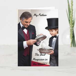 Magician Dad and Son (2) - Father's Day Holiday Card