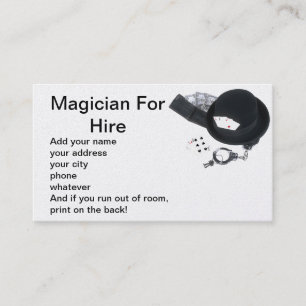 Magician for hire business card