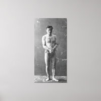 Magician Harry Houdini Standing In Chains
